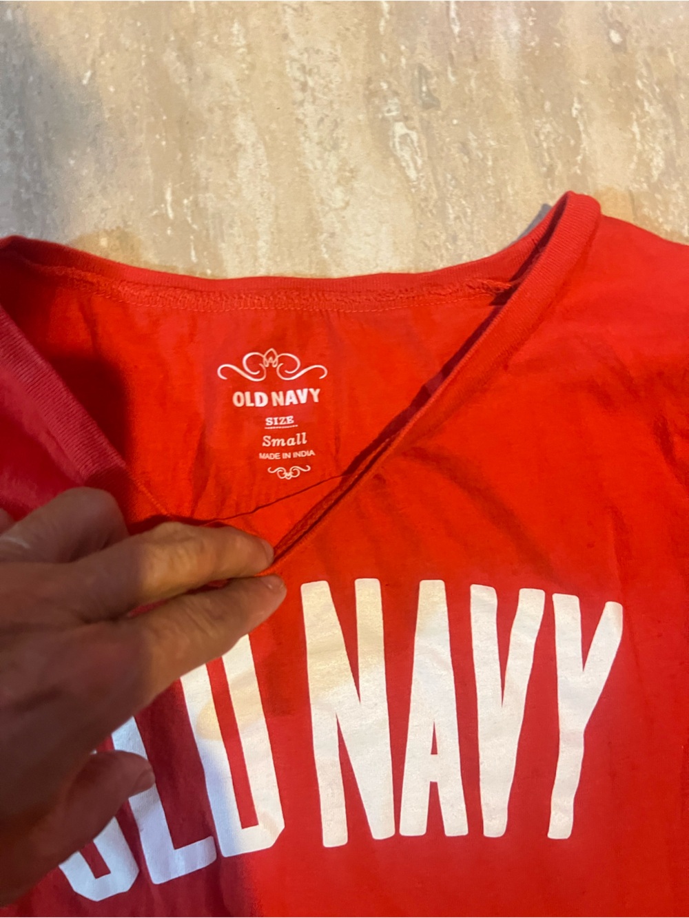 Old Navy Red Tee with White Logo